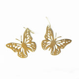 Monica - Brass Butterfly Dangle Earrings by Ink & Alloy