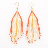 Jane - Ivory, Blush, Gold Ombre Stripe Fringe Earrings