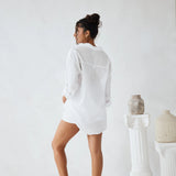 Oversized Button Down Top - White