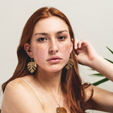 Brass Monstera Leaf Pendant Necklace