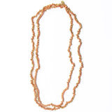 Rosemary Thread & Brass Extra Long Necklace - Coral by Ink & Alloy