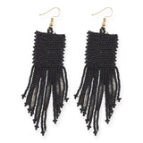 Black Petite Fringe Earrings