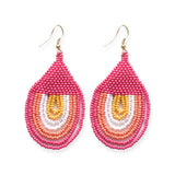 Hot Pink Sunset Bead Earrings