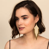 Ivory and Gold Fringe Bead Earrings