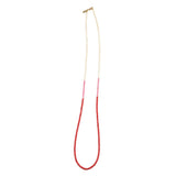 Red, Pink & White Colorblock Coconut Necklace