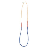 Cobalt, Rust & Natural Colorblock Coconut Necklace