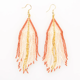 Jane - Ivory, Blush, Gold Ombre Stripe Fringe Earrings