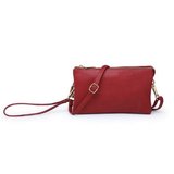 Riley Convertible Cross Body Purse, Wristlet or Clutch -  Wine Red