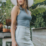 Seamless Ribbed Crop Top by NikiBiki -  Bluestone