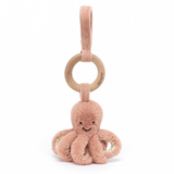 Jellycat - Odell Pink Octopus - Wooden Ring Toy