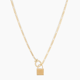 Charlie Necklace- Cuban Link w/ Lock - By Gorjana -  Gold