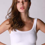 Chevron Ribbed Crop Top by NikiBiki - White
