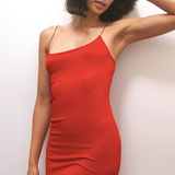 Ribbed Mini Dress w/ Thin Straps by NikiBiki - Red