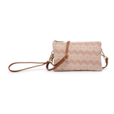 Riley Convertible Cross Body Purse, Wristlet or Clutch -  Mauve Diamond
