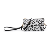 Riley Convertible Cross Body Purse, Wristlet or Clutch -  Appaloosa White & Black Dalmation Spots