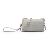 Riley Convertible Cross Body Purse, Wristlet or Clutch -  Light Grey