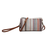 Riley Convertible Cross Body Purse, Wristlet or Clutch -  Rust Boho Print