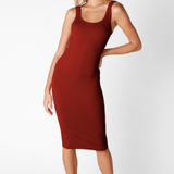 Ribbed Midi Dress  by NikiBiki - Sun Dried Tomato Red