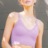 Ribbed V Neck Bra Top by NikiBiki - Orchid Petal Purple