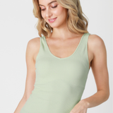 Ribbed Reversible Full Length Tank Top by NikiBiki - Desert Sage Green