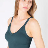 Ribbed V Neck Bra Top by NikiBiki - Stellar Grey