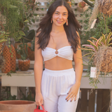 Strapless Coconut Bandeau Top - White