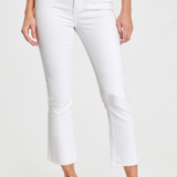 Shy Girl High Rise Crop Flare Jean by Daze - White Lightning