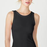Reversible Ribbed Full Length V Neck Tank Top by NikiBiki - Black