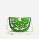 Couture Crescent Lime Slice Shoulder Bag