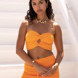 Double Twist Crop Top - Orange