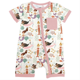 Bamboo Shortie Romper Pajama - Making Waves - Emerson