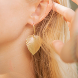 Fernanda -Brass Palmetto  Dangle Earrings by Ink & Alloy