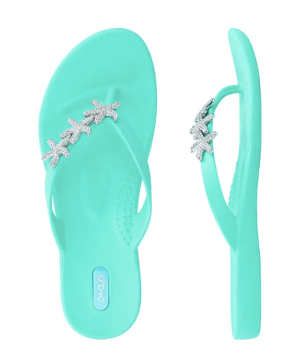 Ryann Sandal w/ 3 Starfish - Sea Glass Teal by Oka B