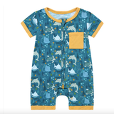 Bamboo Shortie Romper Pajama - Ocean Friends - Emerson