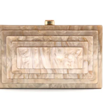 Acrylic Egypt Clutch Purse - Beige