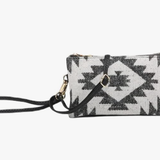 Riley Convertible Cross Body Purse, Wristlet or Clutch - Aztec Black