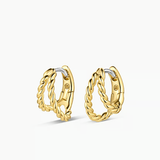 Crew Split Huggies Hoop Earrings - Gold by Gorjana
