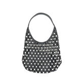 Large Open Weave Purse w/ Silver Metal Studs - Black