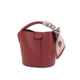 Mini Tote w/ Scarf Wrapped Handle - Red