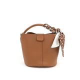 Mini Tote w/ Scarf Wrapped Handle - Brown