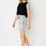 High Rise Destroy Boyfriend Short by Judy Blue - Blue Denim