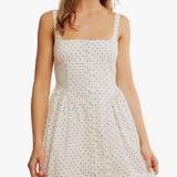 Printed Astrid Mini Dress by Free People - White Polka Dots