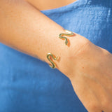 Kara Snake - Brass Cuff Bracelet by Ink & Alloy