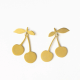 Cheri Cherry - Brass Dangle Earrings by Ink & Alloy