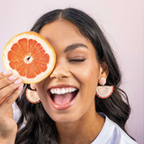 Josephine - Grapefruit Raffia Earrings