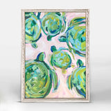 Sea Turtles on Pink 5x7 Canvas Wall Art
