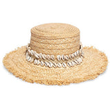 Boheme Straw Hat w/ Cowrie Shell - Nikki Beach