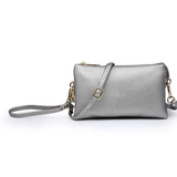 Riley Convertible Cross Body Purse, Wristlet or Clutch -  Dark Silver