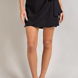 Side Tie Mini Skirt by Eesome - Black
