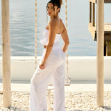 Twist Top w/ Fringe Detail - White
